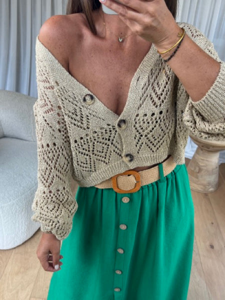 GILET CROCHET LUREX