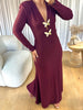 ROBE BUTTERFLY BORDEAU