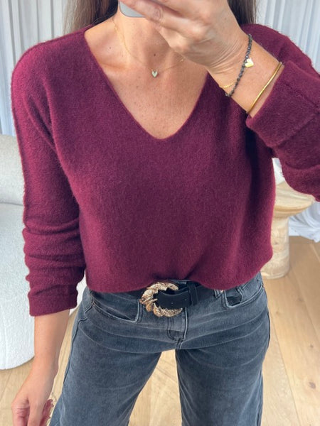 PULL VIVI BORDEAU