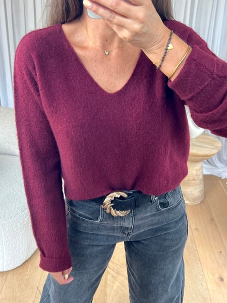 PULL VIVI BORDEAU