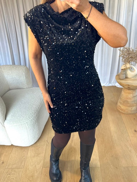 ROBE BOND SEQUINS NOIR