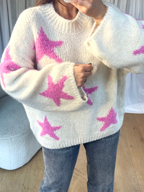 PULL ETOILES ROSE