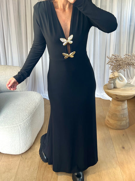 ROBE BUTTERFLY NOIR
