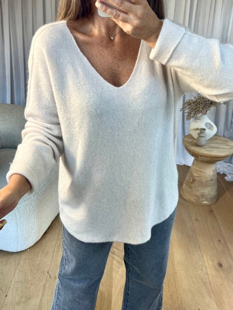 PULL VIVI BORDEAU ÉCRU
