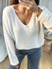PULL VIVI BORDEAU ÉCRU