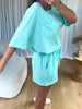 ENSEMBLE/SHORT 100% NATURAL TURQUOISE