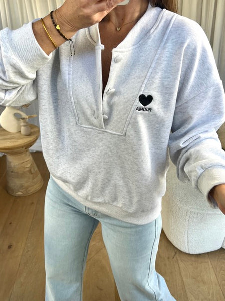 SWEAT AMOUR BOUTONS