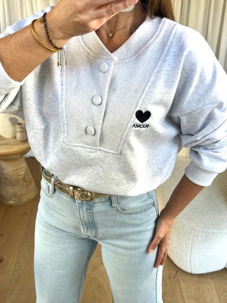 SWEAT AMOUR BOUTONS