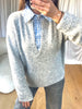 PULL COL CHEMISE VICHY GRIS