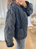VESTE DENIM MATELASSÉE GRIS