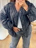 VESTE DENIM MATELASSÉE GRIS