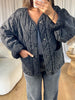 VESTE DENIM MATELASSÉE GRIS