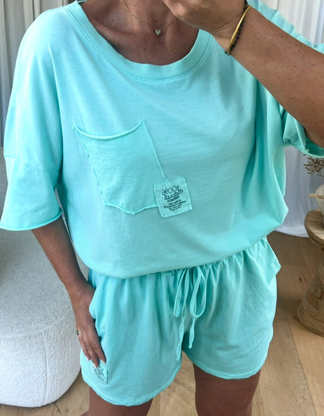 ENSEMBLE/SHORT 100% NATURAL TURQUOISE