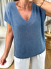 T-SHIRT LUREX BLEU
