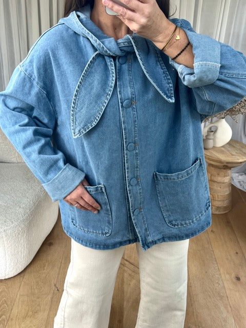 VESTE DENIM CAPUCHE