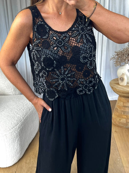 TOP LUNA CROCHET NOIR