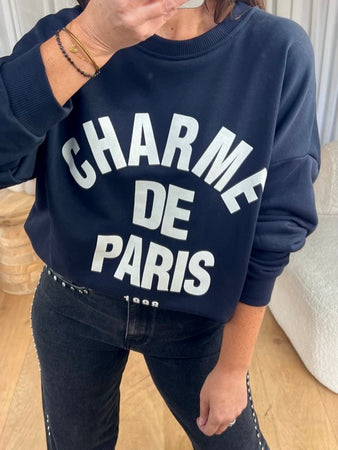 SWEAT CHARME DE PARIS MARINE