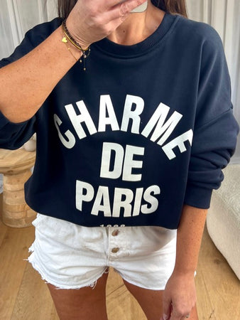 SWEAT CHARME DE PARIS MARINE