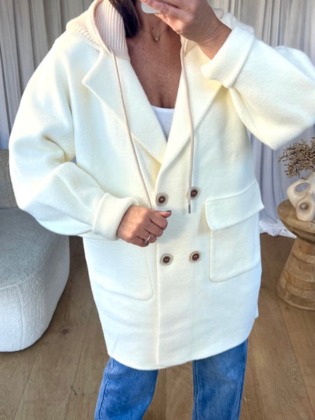 VESTE CAPUCHE MYLENA ÉCRU