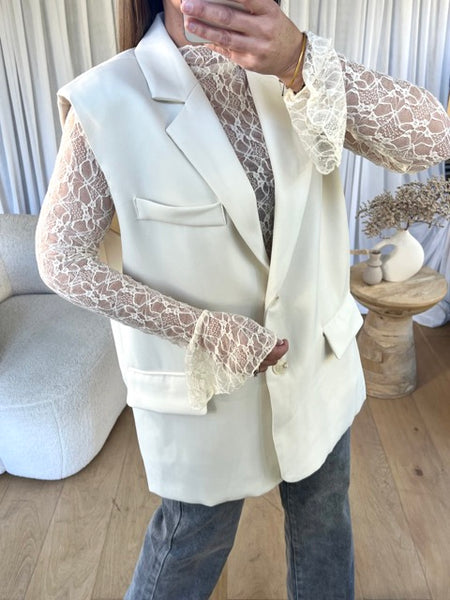 VESTE BLAZER SANS MANCHES