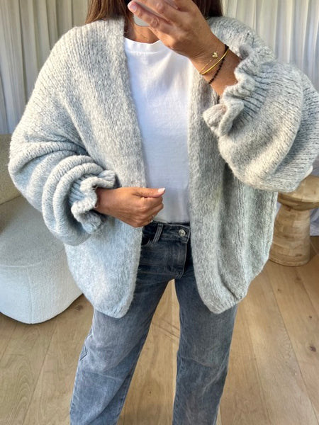GILET COSY FROUFROU GRIS