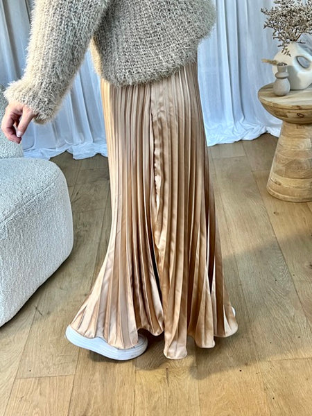 JUPE PLISSEE CHAMPAGNE Mode latte