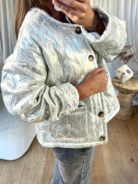 VESTE MATELASSÉE ARGENT
