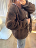 VESTE SHERPA ÉCHARPE CHOCO