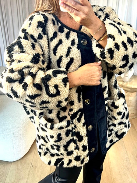 VESTE SHERPA LÉOPARD