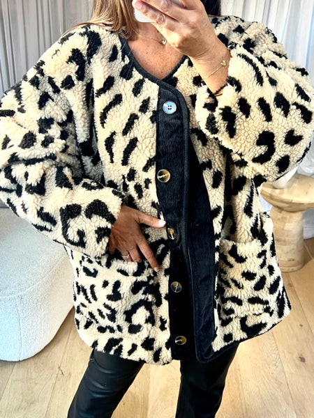 VESTE SHERPA LÉOPARD