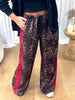 PANTALON JOGGER LÉOPARD BANDES ROUGE