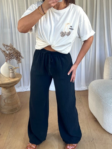 PANTALON GAZE NOIR