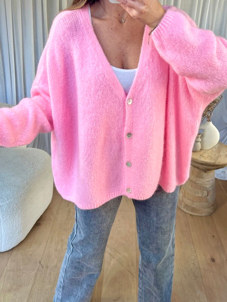 GILET OVERSIZE MOHAIR ROSE