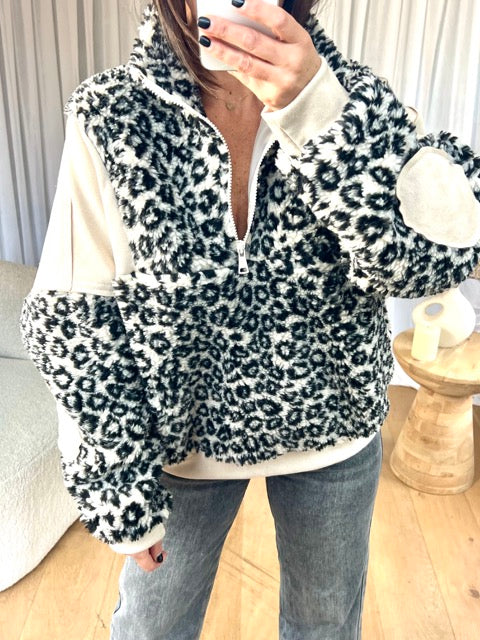 SWEAT POLAIRE LÉOPARD