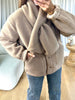 VESTE SHERPA ÉCHARPE BEIGE