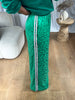 PANTALON SATINÉ LÉOPARD VERT