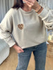 SWEAT COEUR LÉOPARD BEIGE