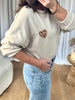 SWEAT COEUR LÉOPARD BEIGE