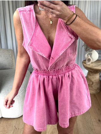 SHORT DENIM PATINEUSE PINK