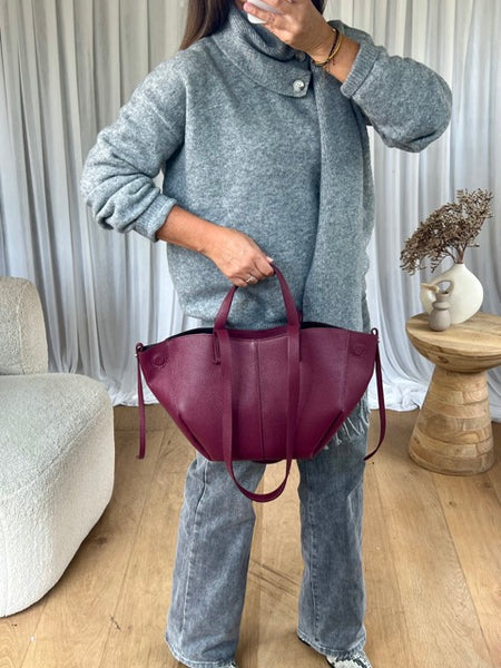 SAC PAULINE CUIR BORDEAU