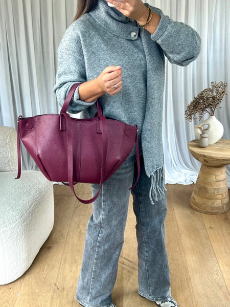 SAC PAULINE CUIR BORDEAU