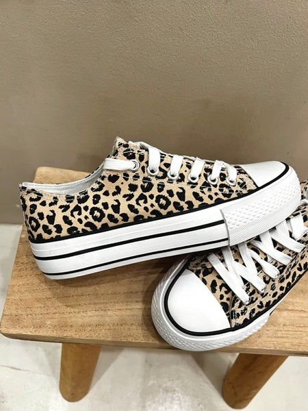 Chaussure compensée leopard deals
