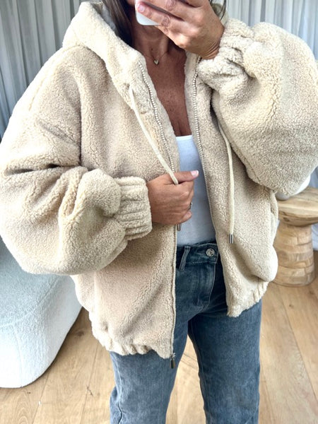 BLOUSON MOUMOUTE CAPUCHE BEIGE
