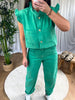GILET DENIM FROUFROU VERT