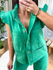 GILET DENIM FROUFROU VERT