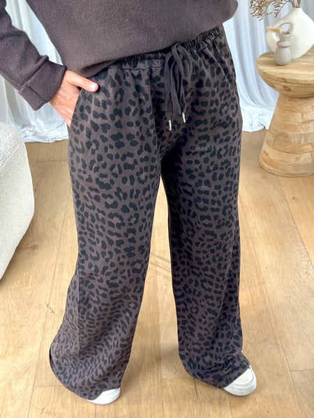 PANTALON AMPLE LÉOPARD CHOCO