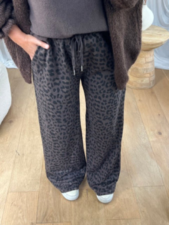 PANTALON AMPLE LÉOPARD CHOCO