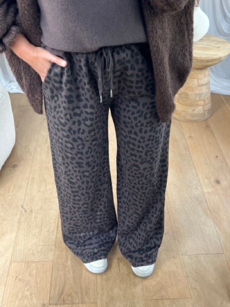 PANTALON AMPLE LÉOPARD CHOCO