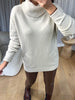 PULL COL ROULÉ BEIGE