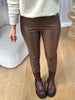 LEGGINS SIMILI MATE MARRON GLACÉ